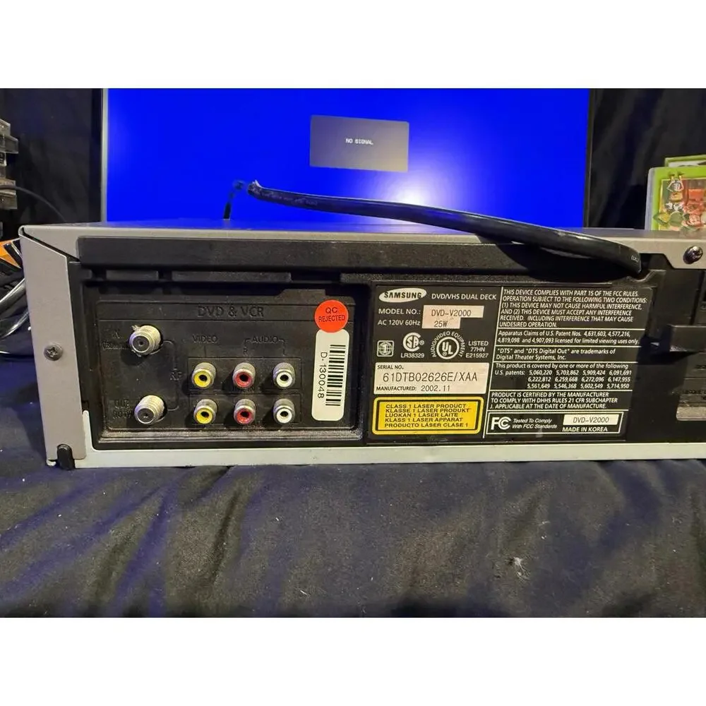 Samsung VCR/DVD Combo  DVD-V2000 VHS Dual Deck Player - Parts Repair 
